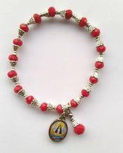 Caridad Del Cobre Medal Bracelet Pendant Stretch Crystal Red Pulsera Roja virgen