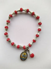 Caridad Del Cobre Medal Bracelet Pendant Stretch Crystal Red Pulsera Roja virgen