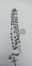 Miraculous Medal Saint Benedict Cross Blue Catholic Rosary Necklace Milagrosa 