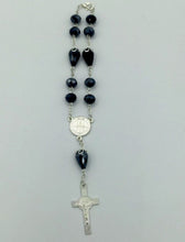 Saint St Benedict black Crystal Beads Car Rearview Catholic Auto Rosary 6.5