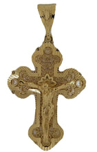 18K Yellow Gold Plated Cross Crucifix Religious JESUS  Pendant Charm Protection