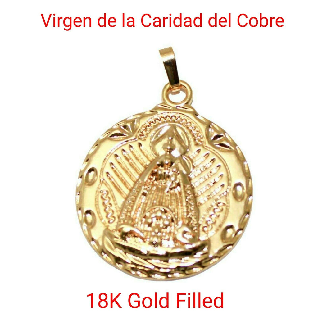 Virgen de la Caridad del Cobre 18k Gold Plated Pendant with 20 inch Chain 🇨🇺