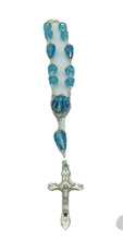 Our Lady of Grace Blue Crystal Beads Car Rearview Catholic Auto Rosary Milagrosa
