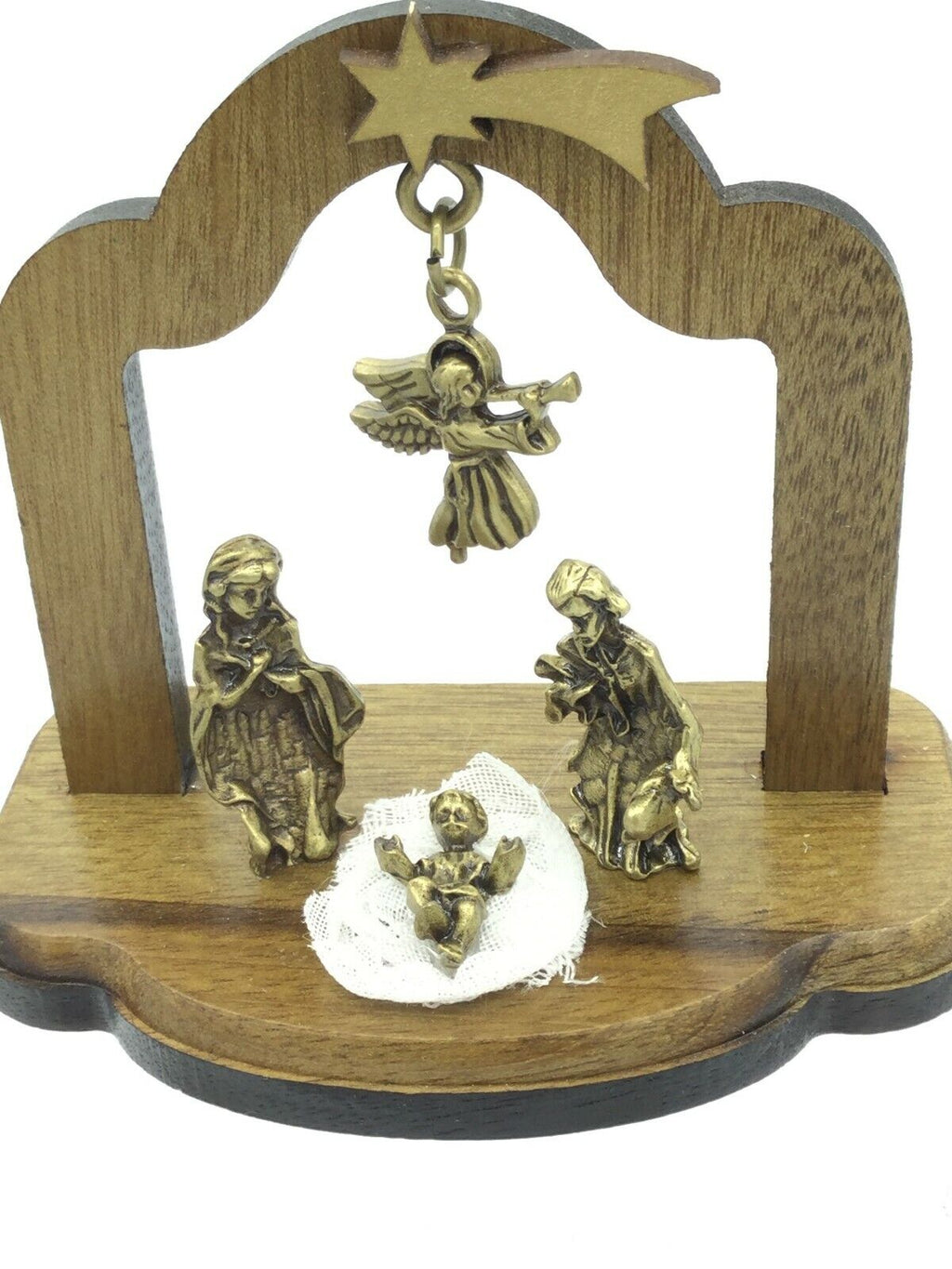3" Wooden Nativity Scene Mary Joseph and Baby Jesus Holy Family  Christmas gift 