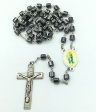 Saint Jude Rosary Hematite San Judas Necklace with Case Cross Jesus Catholic 22