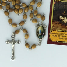 Olive Wood Rosary JERUSALEM Necklace Oval Catholic Our Lady Of Lourdes