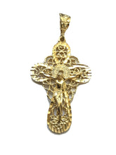 14K Yellow Gold Plated Crucifix Religious JESUS Cross Pendant Charm Protection