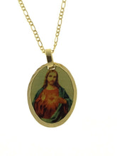 Sacred Jesus Heart  - Sagrado Corazon 14k Gold Plated Medal with 20 Inch Chain