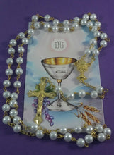Primera comunión Rosario blanco/First Communion White pearl Rosary 