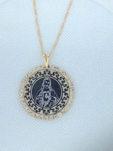 18k Gold Plated Sacred Heart of Jesus Christ Medal Catholic Pendant Necklace 20