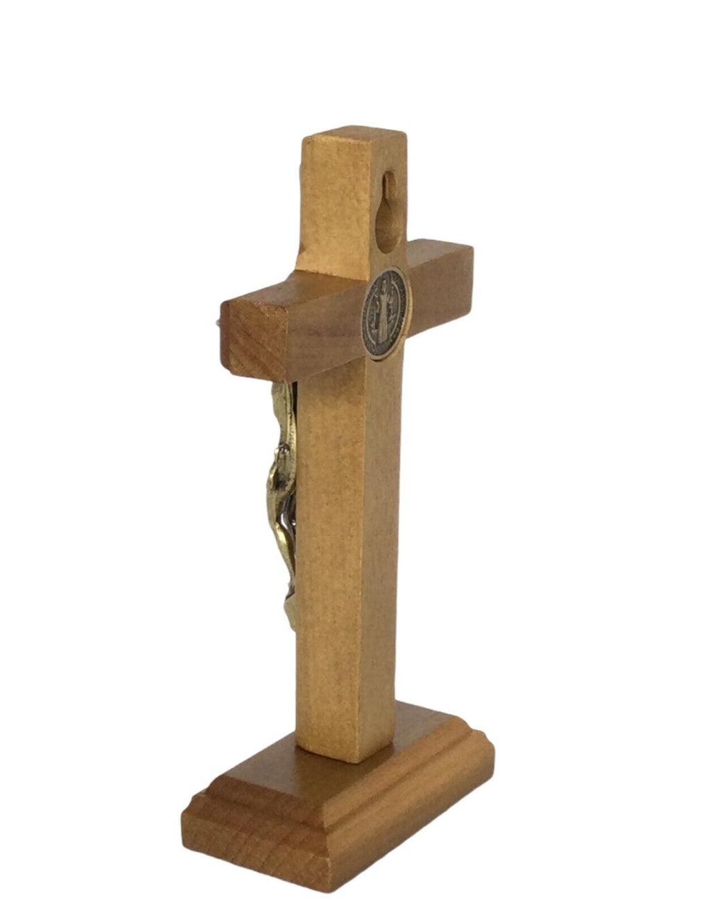 5.5" Wood Standing Table Wall Cross Crucifix Home Altar Shrine  Catholic Benito 