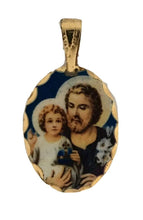 14k gold Plated Saint Joseph Religious Catholic Medal Necklace Father's Day Gift