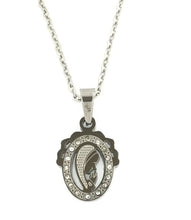 Religious Christian Oval Medal Pendant Virgin Mary Stainless Steel Mothers'day 