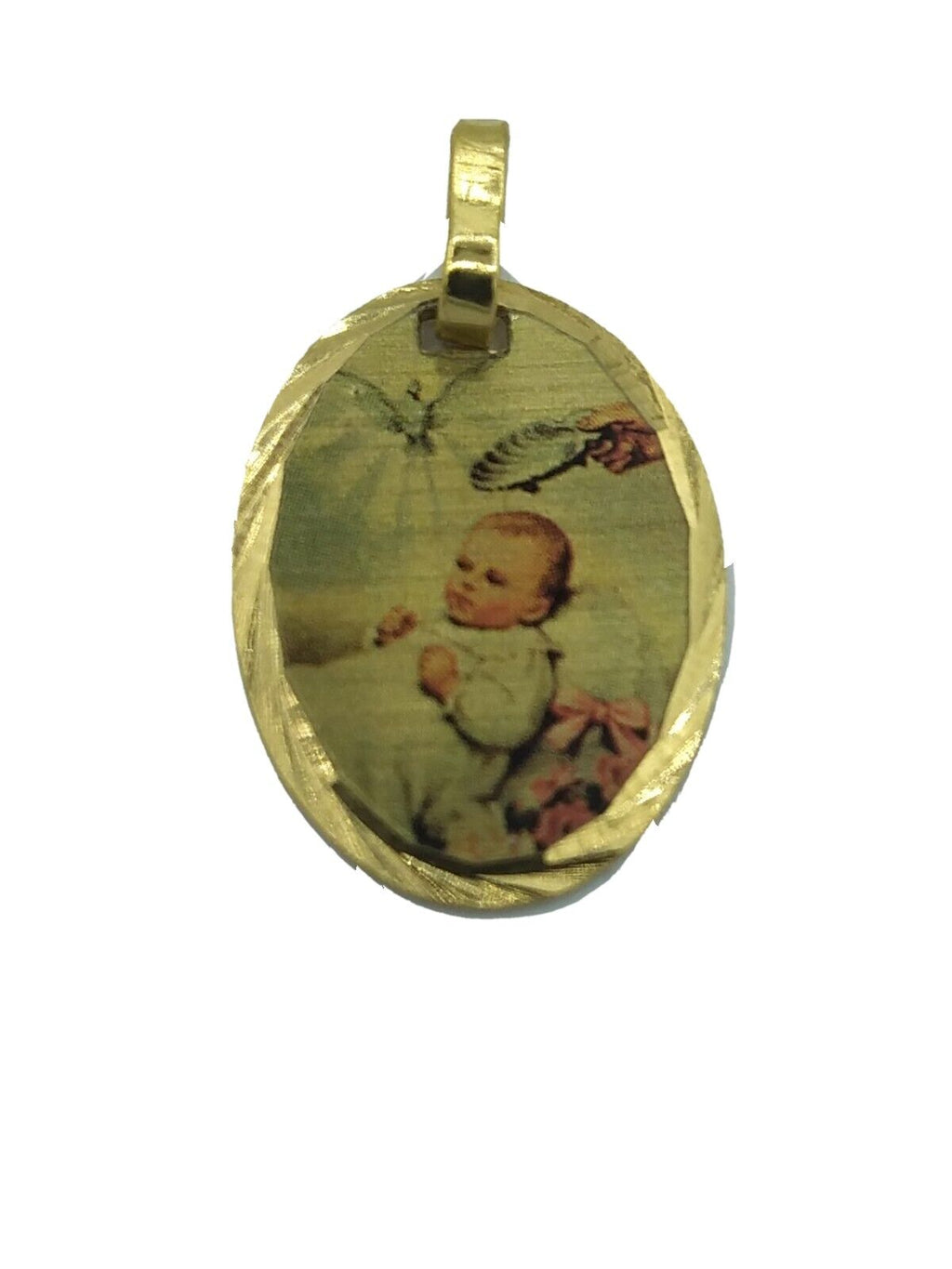 18k Gold Plated Baptism Gift Catholic Medal Pendant Necklace Regalo de Bautizo