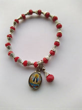 Caridad Del Cobre Medal Bracelet Pendant Stretch Crystal Red Pulsera Roja virgen