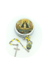 Catholic Rosary Necklace with Caridad Medal,Cross Crucifix  metal box Free medal