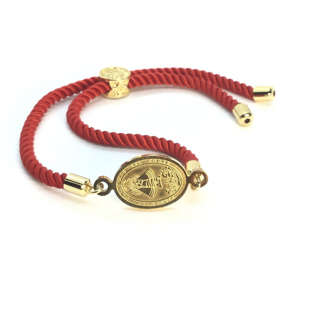 Religious Catholic Bracelet Caridad del Cobre medal Red Cord Pulsera Roja Cuba