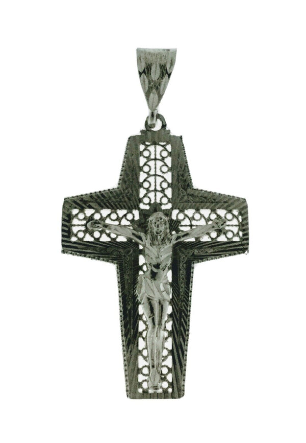  Rohdium Plated Cross Crucifix Religious JESUS  Pendant Charm Protection