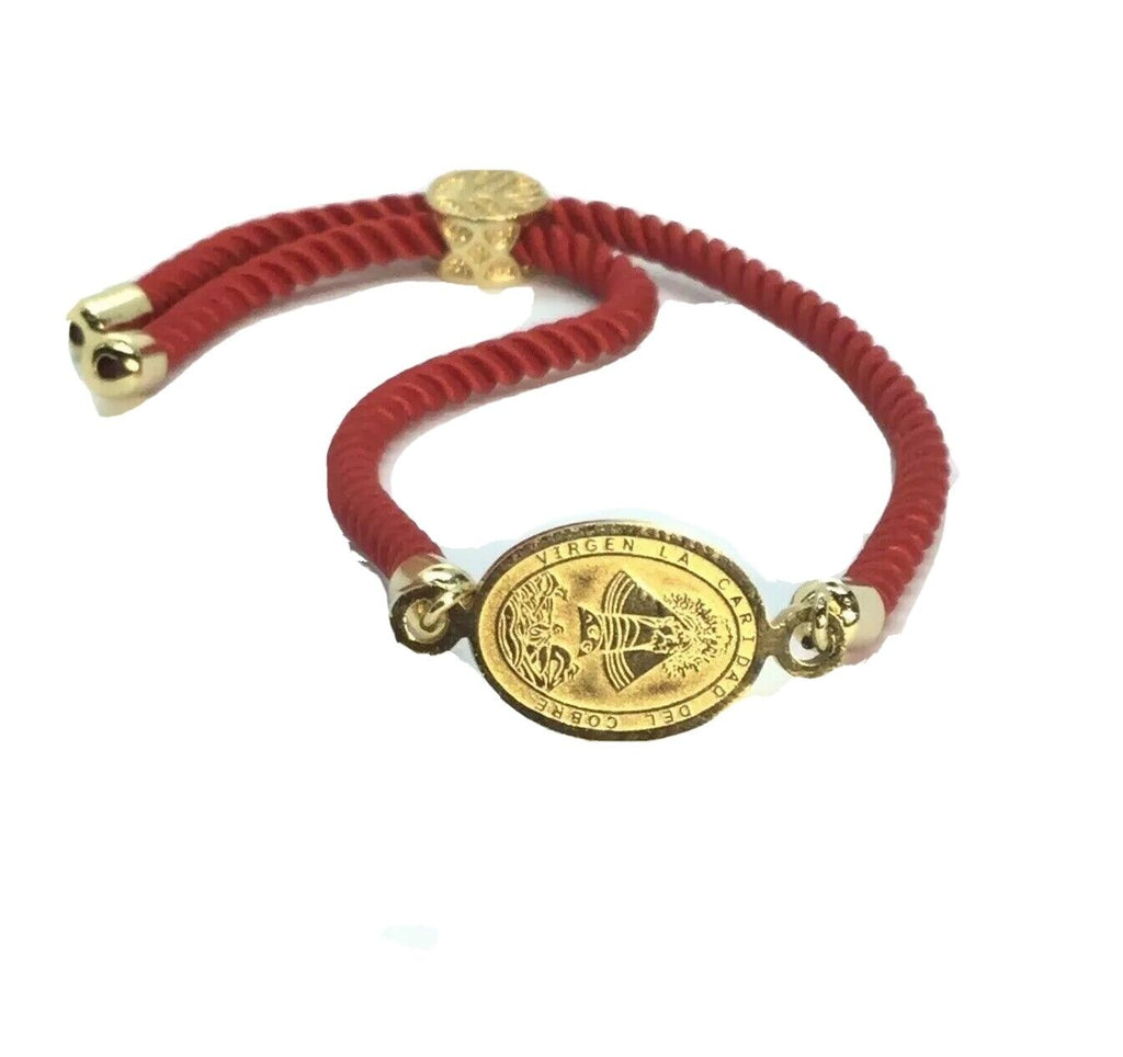 Religious Catholic Bracelet Caridad del Cobre medal Red Cord Pulsera Roja Cuba