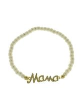 Mamá Acrylic White Pearl Stretch Bracelet Mothers'day GIFT Regalo para Mamá 