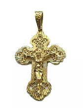 18K Yellow Gold Plated Cross Crucifix Religious JESUS  Pendant Charm Protection