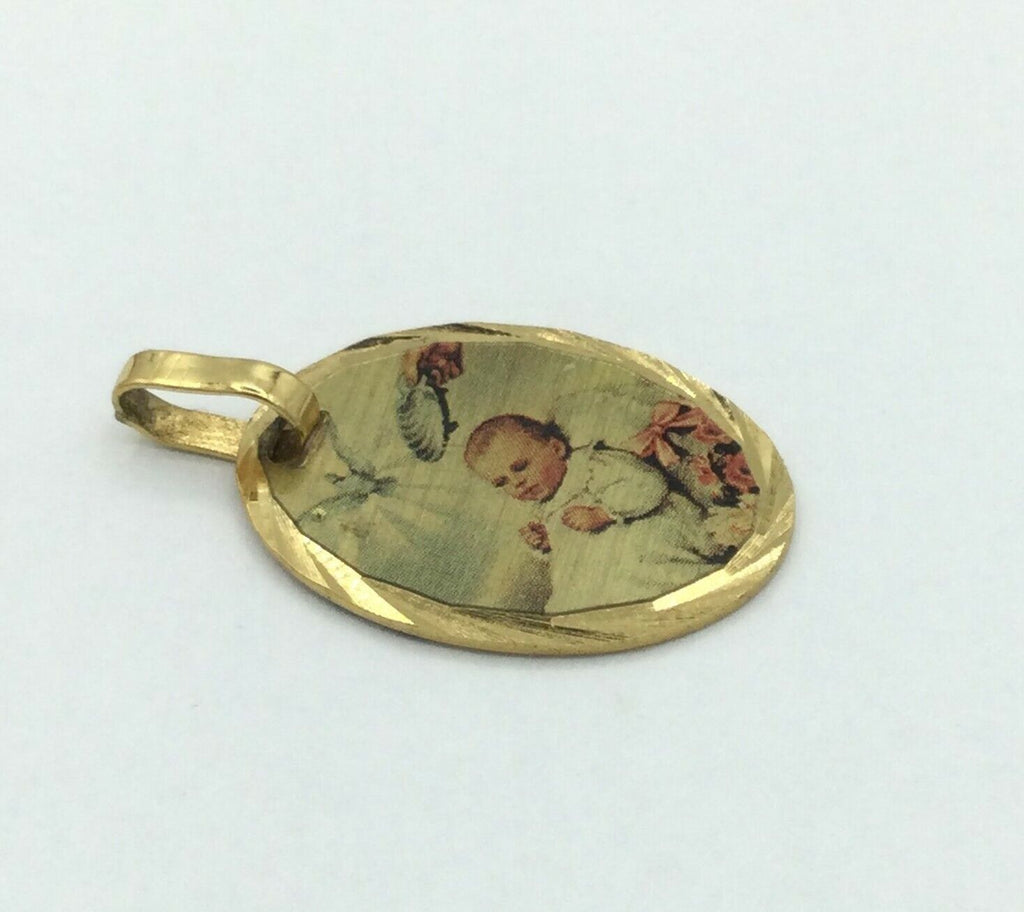 18k Gold Plated Baptism Gift Catholic Medal Pendant Necklace Regalo de Bautizo