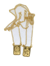 18k Gold Plated Scapular Escapulario Sacred Heart of Jesus & Virgin Mt. Carmel 