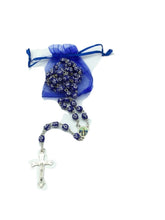 Catholic Rosary Necklace Blue Virgin Mary of Grace Virgen Milagrosa CROSS Jesus
