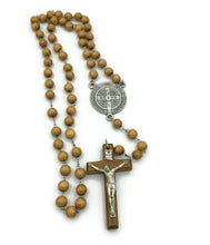 Wood Saint St.Benedict Family Rosary 10mm Beads Large 6
