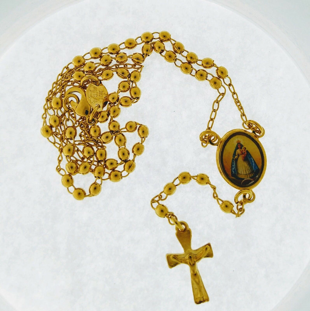 Caridad del Cobre Rosary Necklace 18 Inch - Yoruba Rosario lady of Charity 