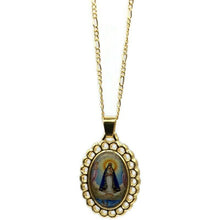 Caridad del Cobre Medal Catholic Religious Gold Plated Pendant Necklace Cruz