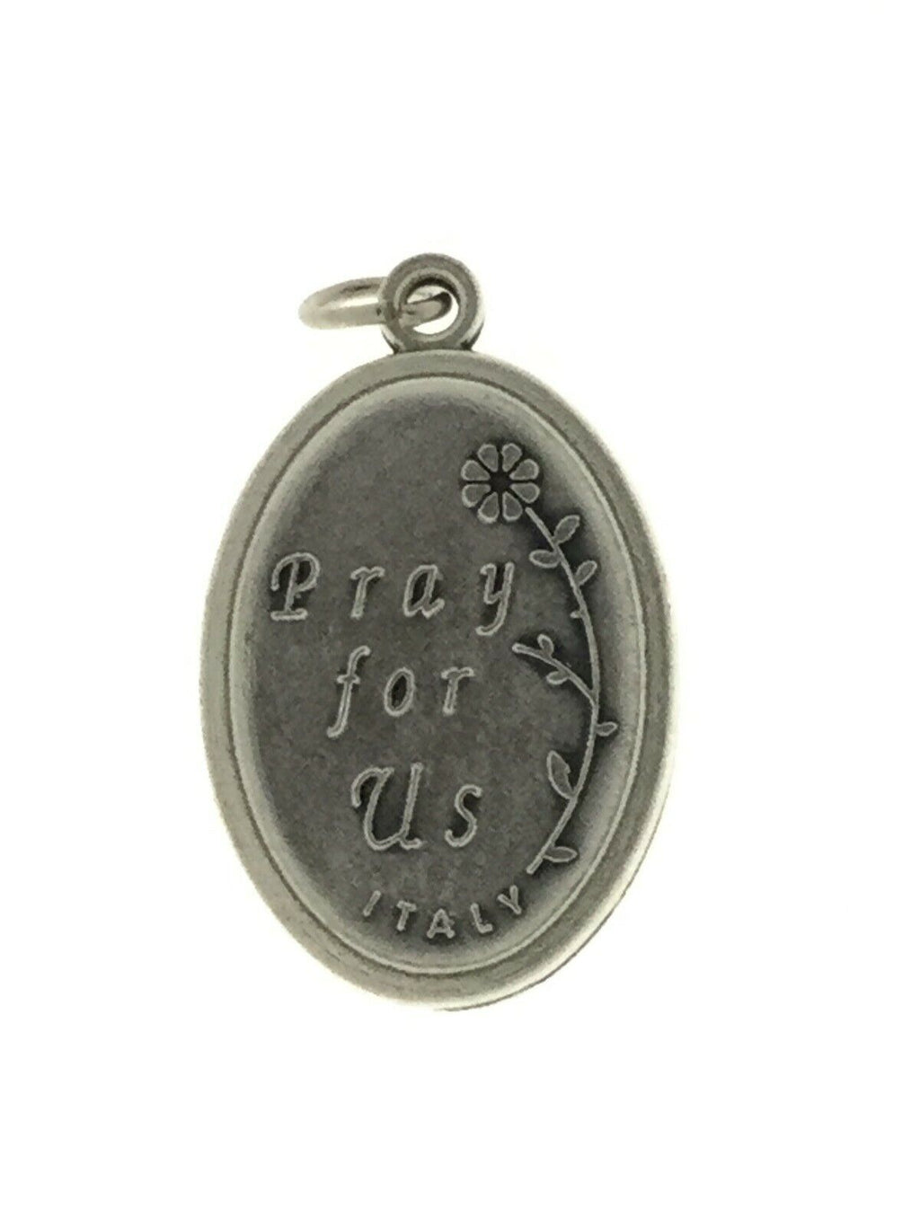  6 Virgen Caridad del Cobre 7/8" x 5/8" Silver Oxidized Medals FREE Prayer card 