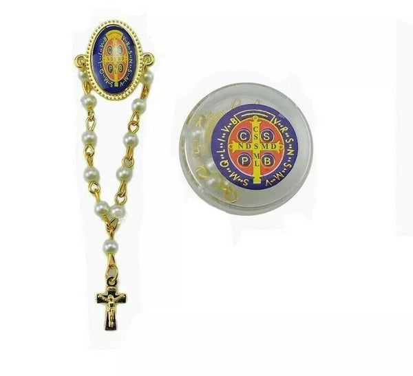Set of 12 Saint Benedict Rosary Lapel Pin, Religious Favor Wholesale San Benito