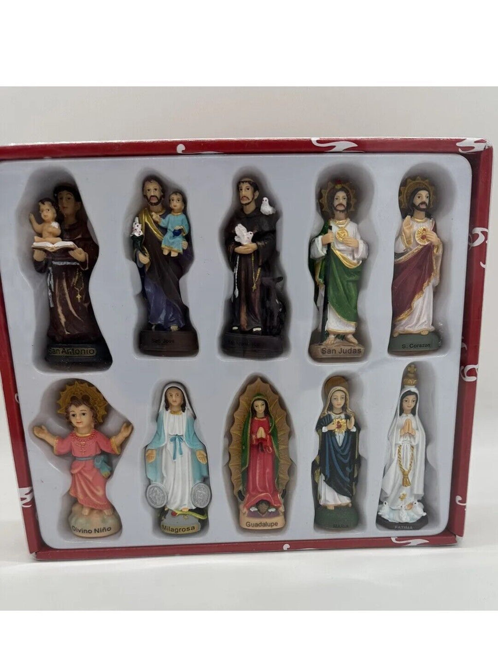  3" Assorted Saints Virgins Figurines Statues Imagenes Santos Virgenes 10 Pieces