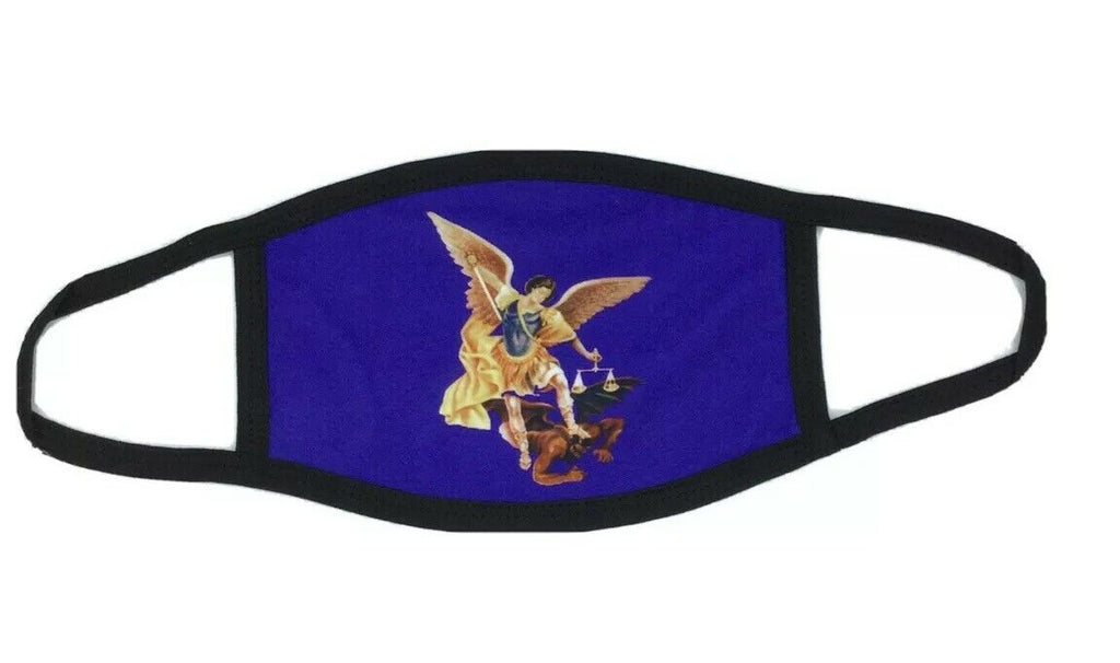 Saint Michael the Archangel Angel Catholic Face Mask Cover San Miguel Arcángel