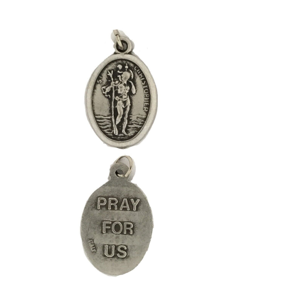 6 Saint Christopher Jesus Protectio Travelers Drivers Silver Oxidized Medals 