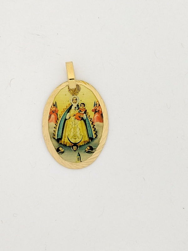 18k Virgen del Regla Gold Plated Catholic Medal with 20 inch Chain Yamaya 