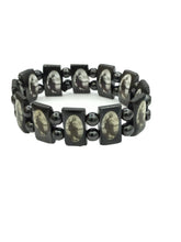 Saint Jude Hematite Devotional Saints Bracelet black beads Stretch Health ENERGY