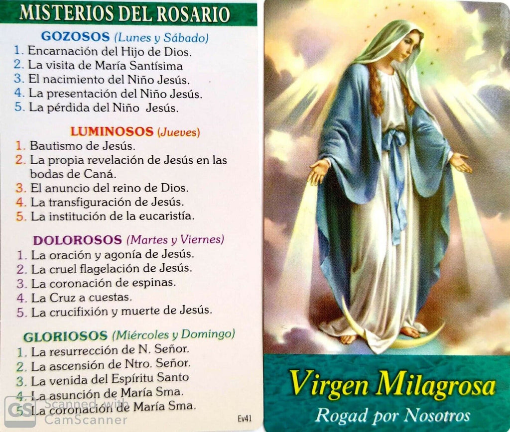 Virgen Milagrosa Rosario 18k Gold Plated Virgin Mary Rosary Necklace Cross 18"