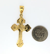 18K Yellow Gold Plated Cross Crucifix Religious JESUS  Pendant Charm Protection