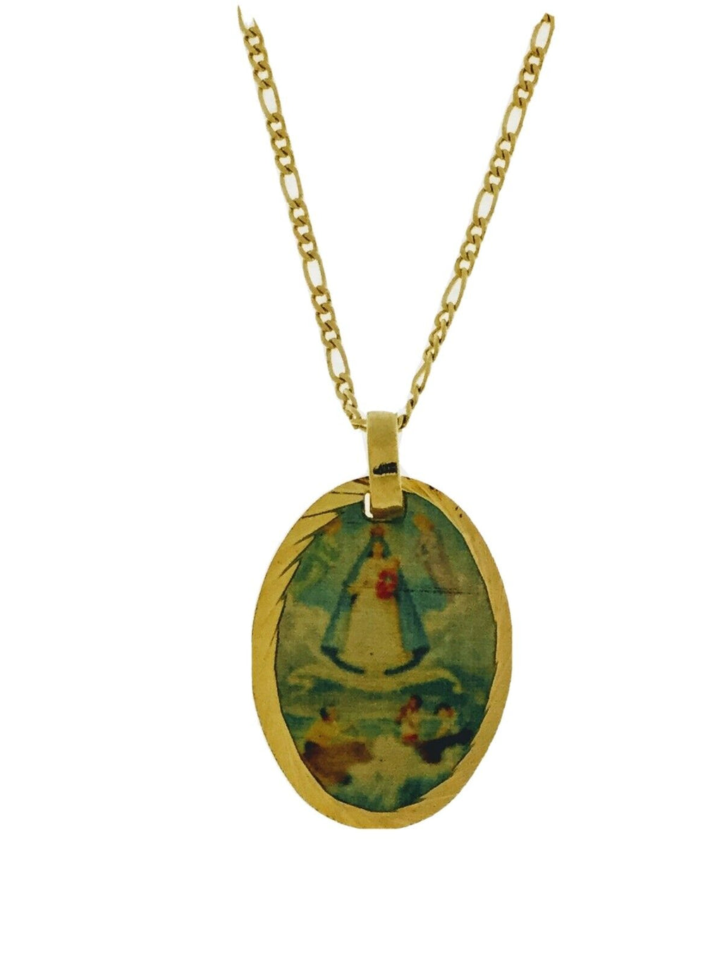 18k Caridad del Cobre Religious Medal Gold Plated Yoruba Medalla Protección Cuba