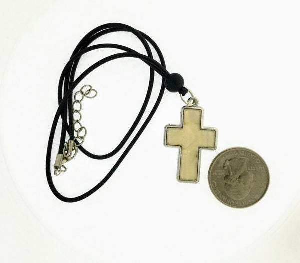 Cross crucifix Christian Jesus Necklace Catholic black cord adjustable Pendant