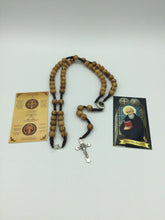 Olive Wooden rosary Necklace Jerusalem Soil Saint St.Benedict Medal Cross Benito