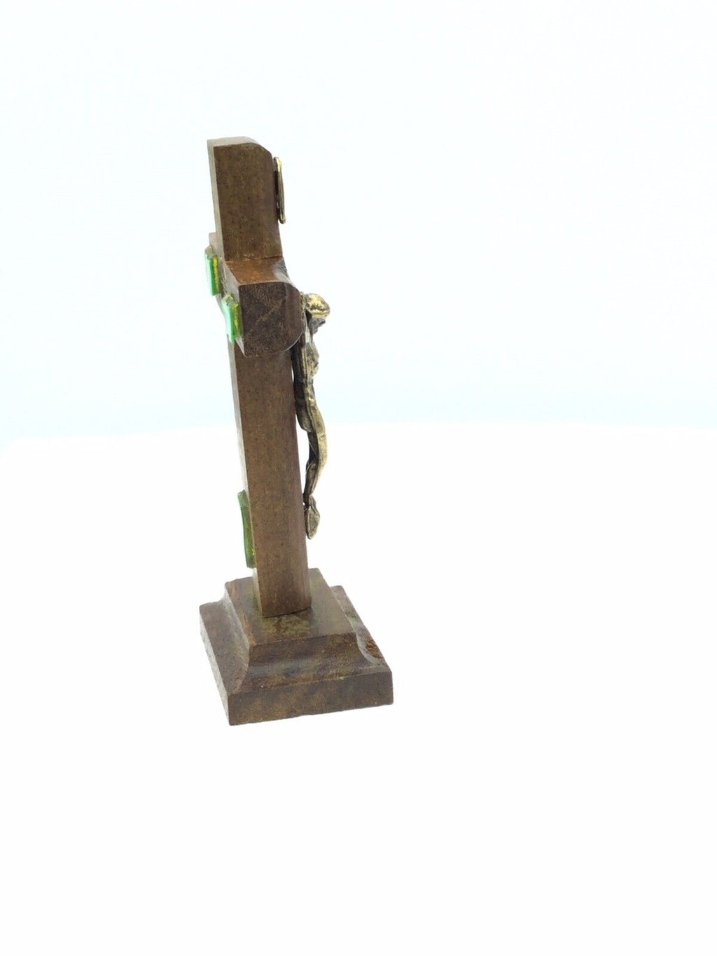 St.Saint Benedict Medal Wood Cross Crucifix Standing Cruz Medalla San Benito 3"
