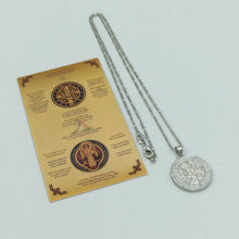 Catholic Saint St Benedict Medal Necklace Pendant Stainless Steel Cross Exorcism