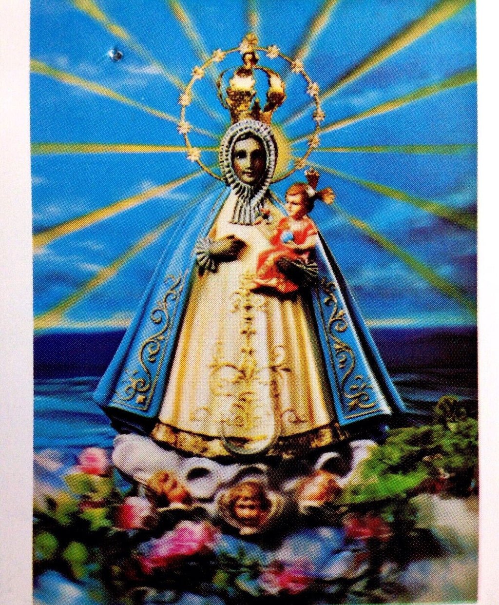 Virgen De Regla Medall rearview mirror Car Ornament blue hanging pendant Yoruba