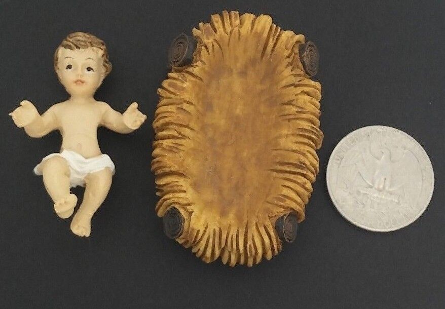 Baby Jesus Crib 2" Figurine Christmas Holiday Gift Jesus nativity set Bethlehem.