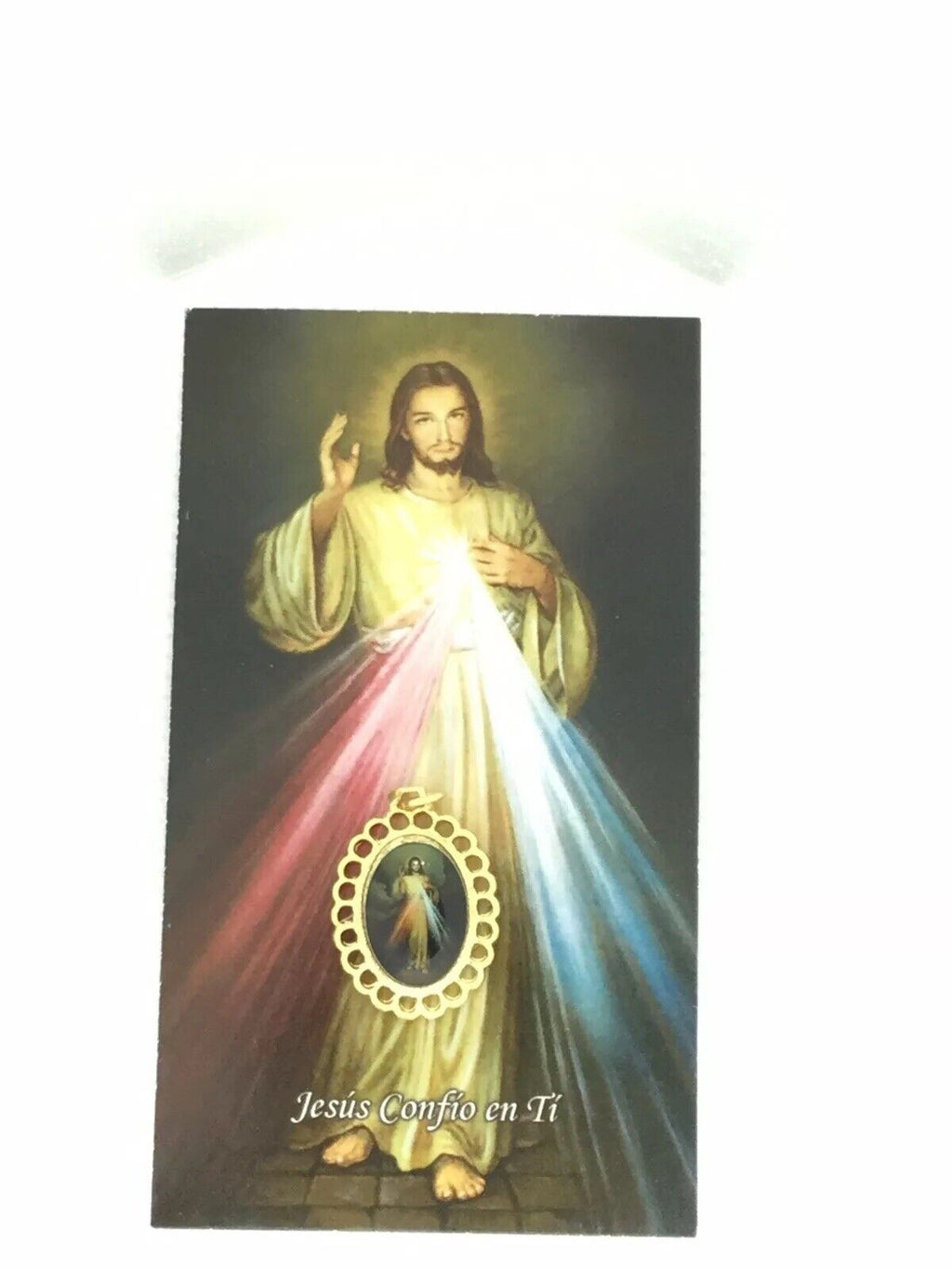 Divine Mercy Catholic Religious Medal Pendant Gold Plated Jesus  Misercordioso
