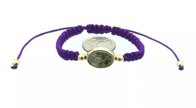 St.Saint Lazarus Bracelet San Lázaro Pulsera Morada Oval Purple Babalú-Ayé 