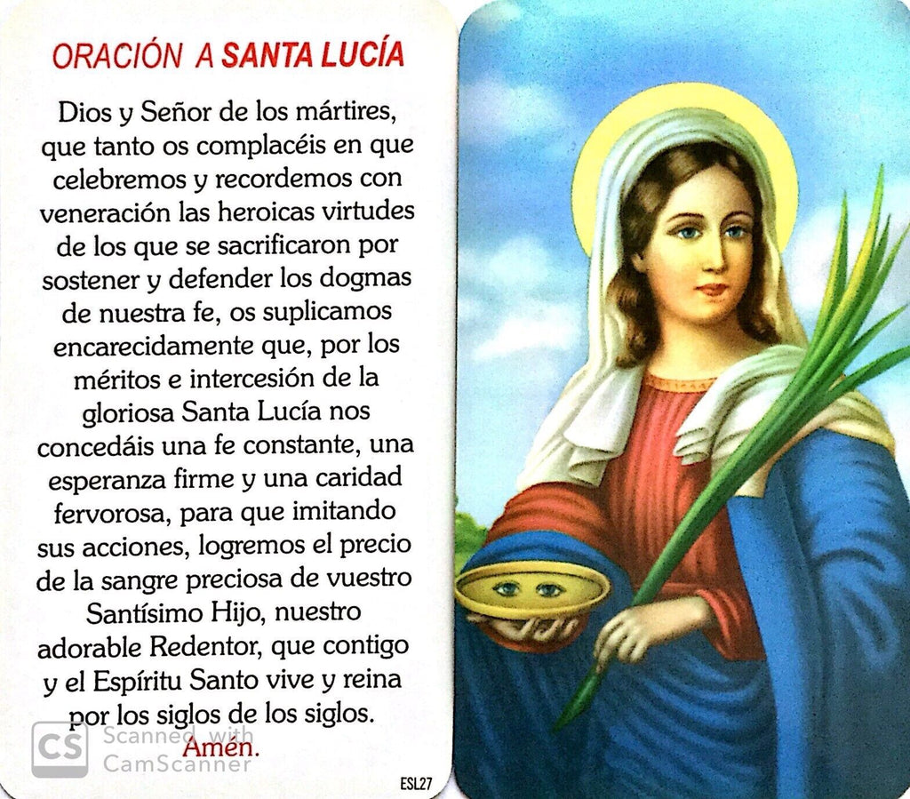 Catholic Rosary Necklace Olive Wood St.Lucy Jerusalem Santa Lucia Rosario